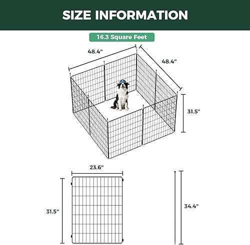 Miniatura 6 de FXW MiniPaws Unleashed - Corralito para perros con diseño expandible y portátil, para perros pequeños y medianos, 32 pulgadas, 8 paneles