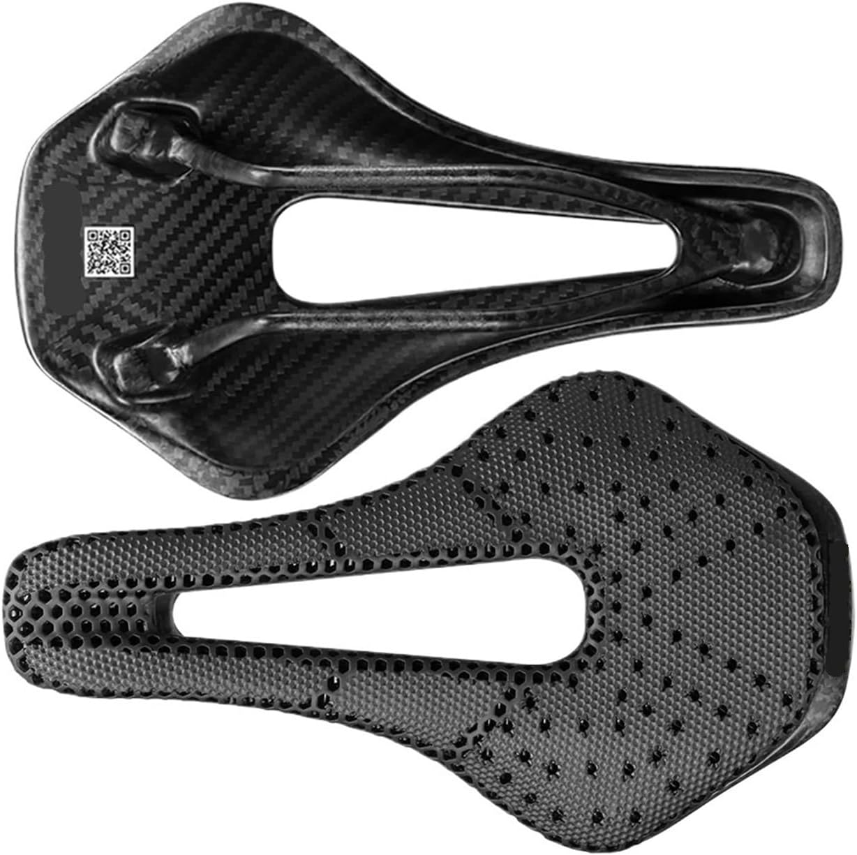 3D Printed Bicycle Saddle Ultralight Carbon Fiber Hollow Comfortable Breathable MTB Gravel Road Bike Cycling Seat Parts(A)