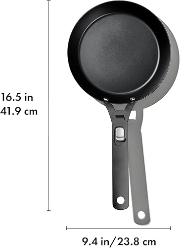 Miniatura 3 de OXO Sartén de acero al carbono para exteriores de 8 pulgadas, inducción, apta para horno, color negro