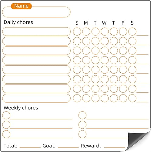 Miniatura 9 de Tabla magnética de tareas de comportamiento para niños, 3 unidades, tablas de comportamiento de borrado en seco, gráficos en blanco, marcadores de