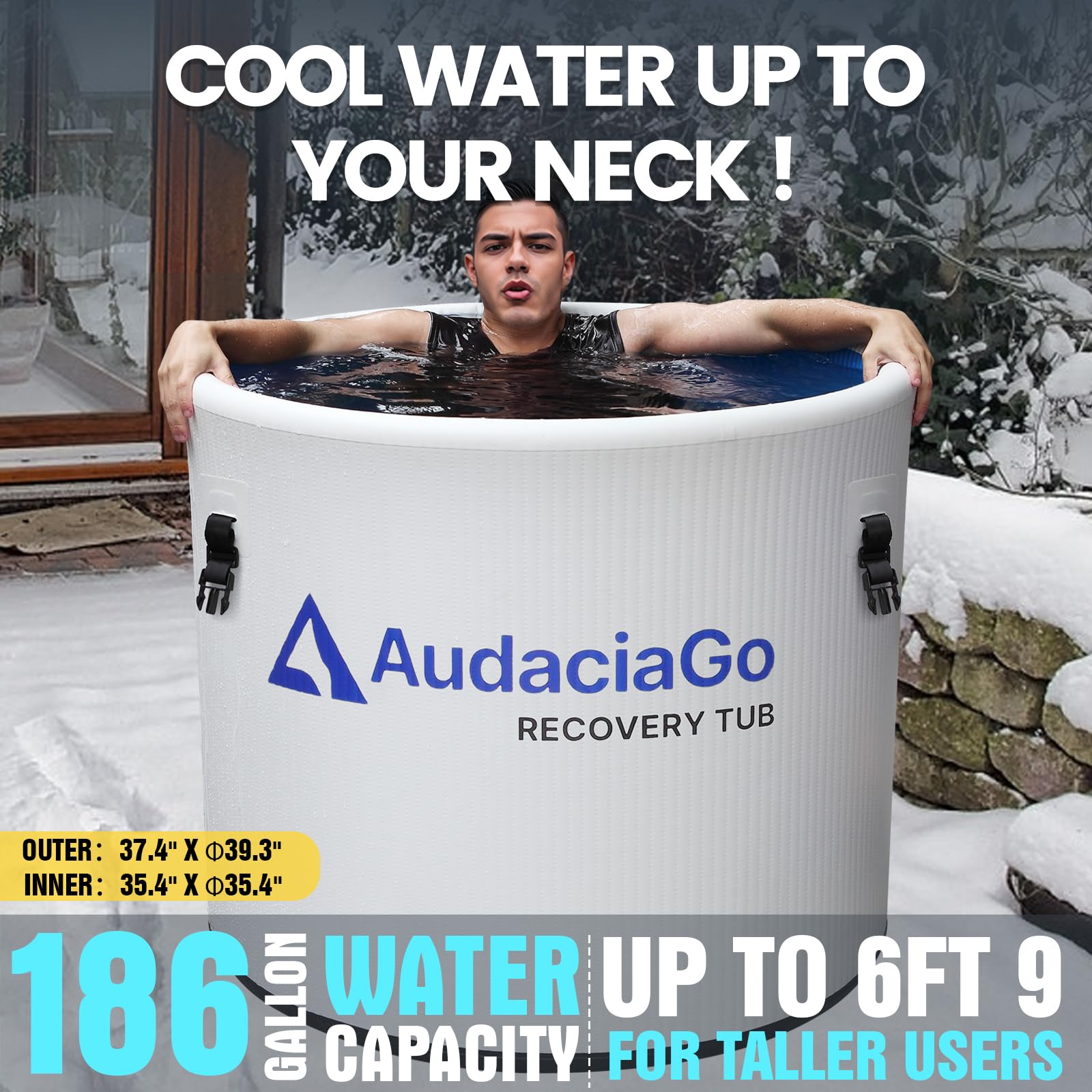 Foto de Lumizone Inflatable Cold Plunge Tub 132 Gallons Capacity Ice Bath Portable Ice Bath Tub Compatible With Water Chillers with Lid Drop Stitch PVC Double Layer Seals Oversized for Athletes (imagen 44)
