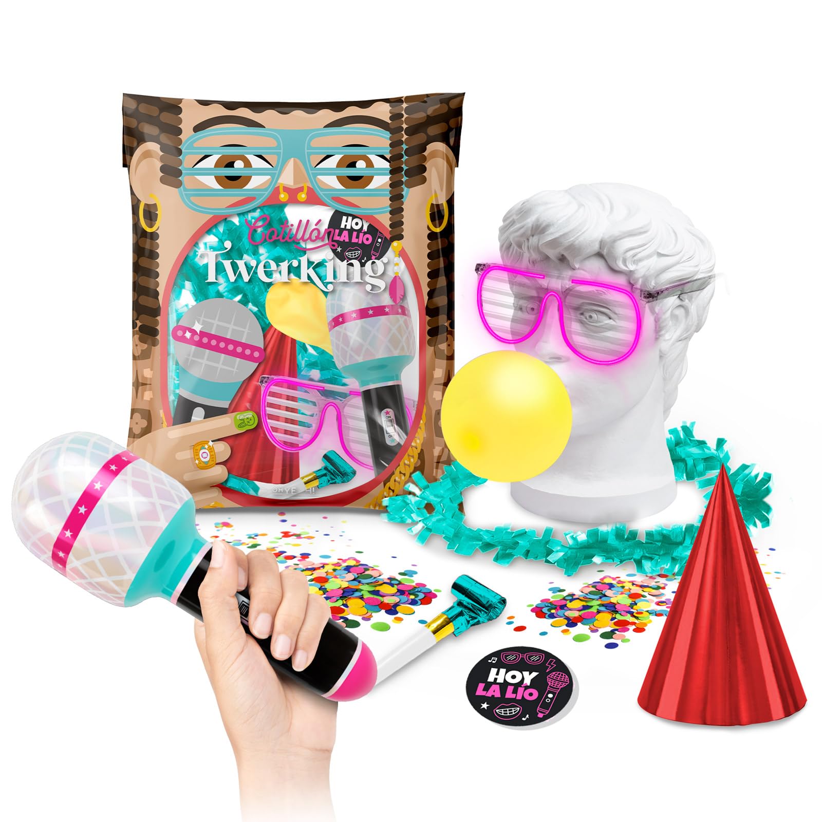 OH YEAH - 48 Bolsas de Cotillón 8 Piezas - Bolsa de Cotillón Twerking Nochevieja - Nochevieja - Cotillón Fin de Año - Fiesta Fin de Año - Decoración Fiesta - Accesorios Nochevieja - DISEÑO Unico