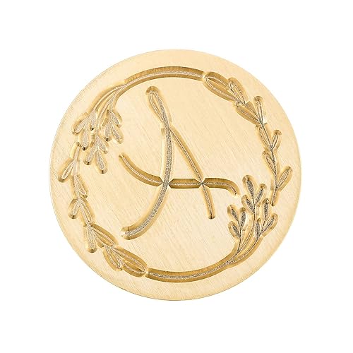 Miniatura 10 de Yoption Sello de cera con letra M escrita a mano, alfabeto inicial vintage con sello de cera de sellado de rama de olivo