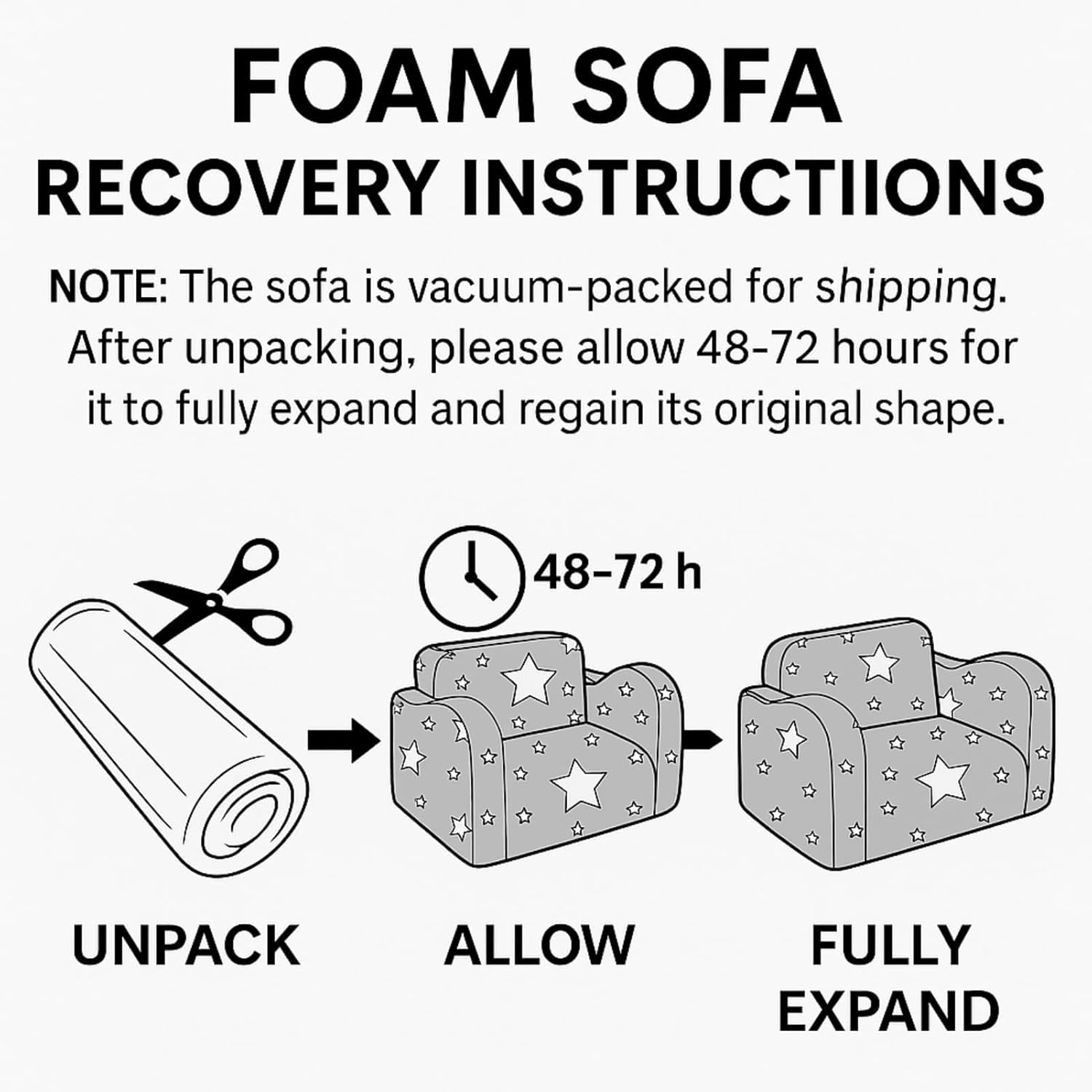 Toddler Couch, Glow in The Dark Kids Couch 2 in 1 Sofa Bed, Convertible Flip Open Toddler Sofa Couch Bed, Kids Sofa for Playroom Bedroom