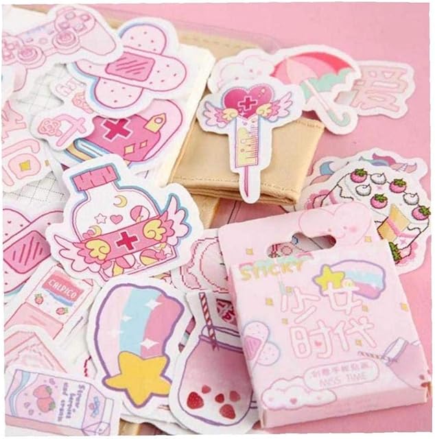LAVALINK 46pcs Kawaii Stickers for Kids,Coffee Stickers Decorations Supplies for, Cute Aesthetic Stickers for Bakery Farmhouse Decor, Scrapbook Art Supplies