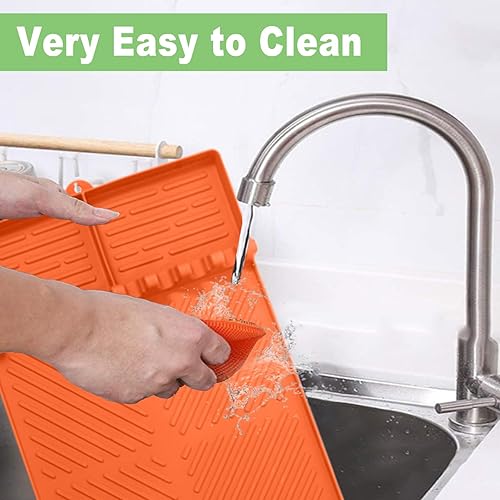 Miniatura 4 de Alfombrilla de silicona para parrilla de barbacoa Blackstone, alfombrilla de espátula de silicona 3 en 1 con almohadilla de goteo, soporte de