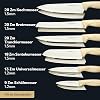 Home Hero Kitchen Knife Set with Sharpener - High Carbon Stainless Steel Knife Block Set with Ergonomic Handles (12 Pieces - Cream)