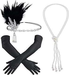 choyaxo 1920s Flapper Headpiece Set Roaring 20s Headpiece Great Gatsby Headpiece for Women - Buy now