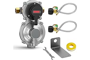 2-Stage Gas Propane Double Tank RV Regulator with Hoses