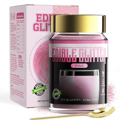 LOCDO Purpurina comestible, polvo de brillo comestible, purpurina 100% de grado alimenticio para bebidas, alimentos y pasteles, sin sabor ni
