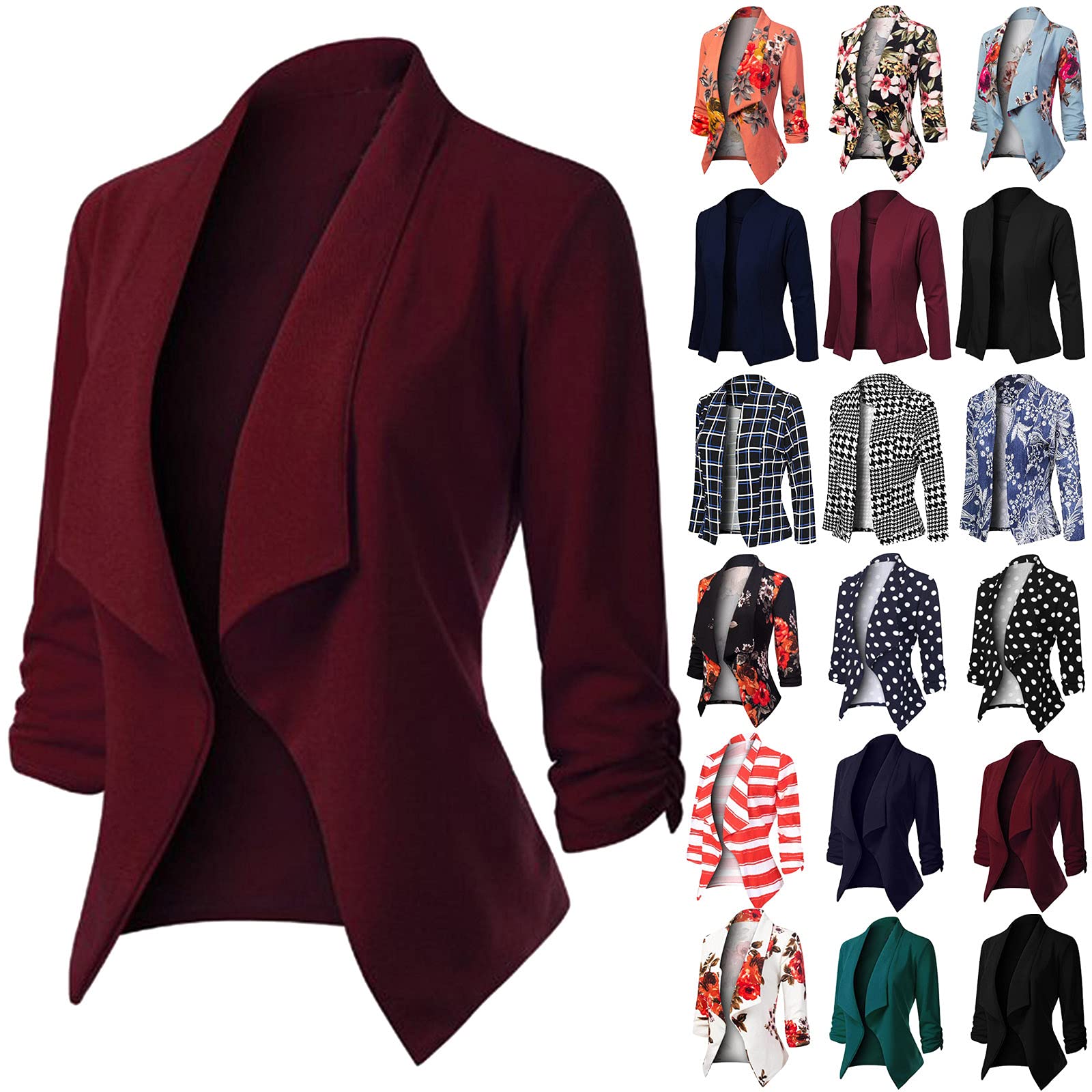 Blazer Femme Chic Couleur Unie Veste Blazers Veste De Costume