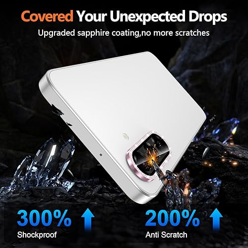 Vista 1014 de para Samsung Galaxy Z Flip 7 Protector de Lente de Cámara, Cubierta de Lente de Vidrio Templado con Anillo de Metal Individual, [Fuerte Adhesión] 1