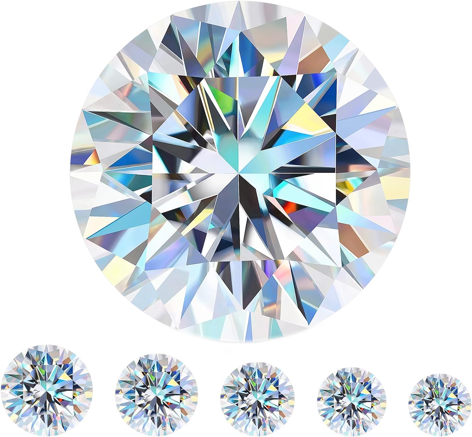 GRA Certified VVS1 D Moissanite 2.05Ct, Round Brilliant Cut, 3EX, Excellent Lustre, Diamond Alternative