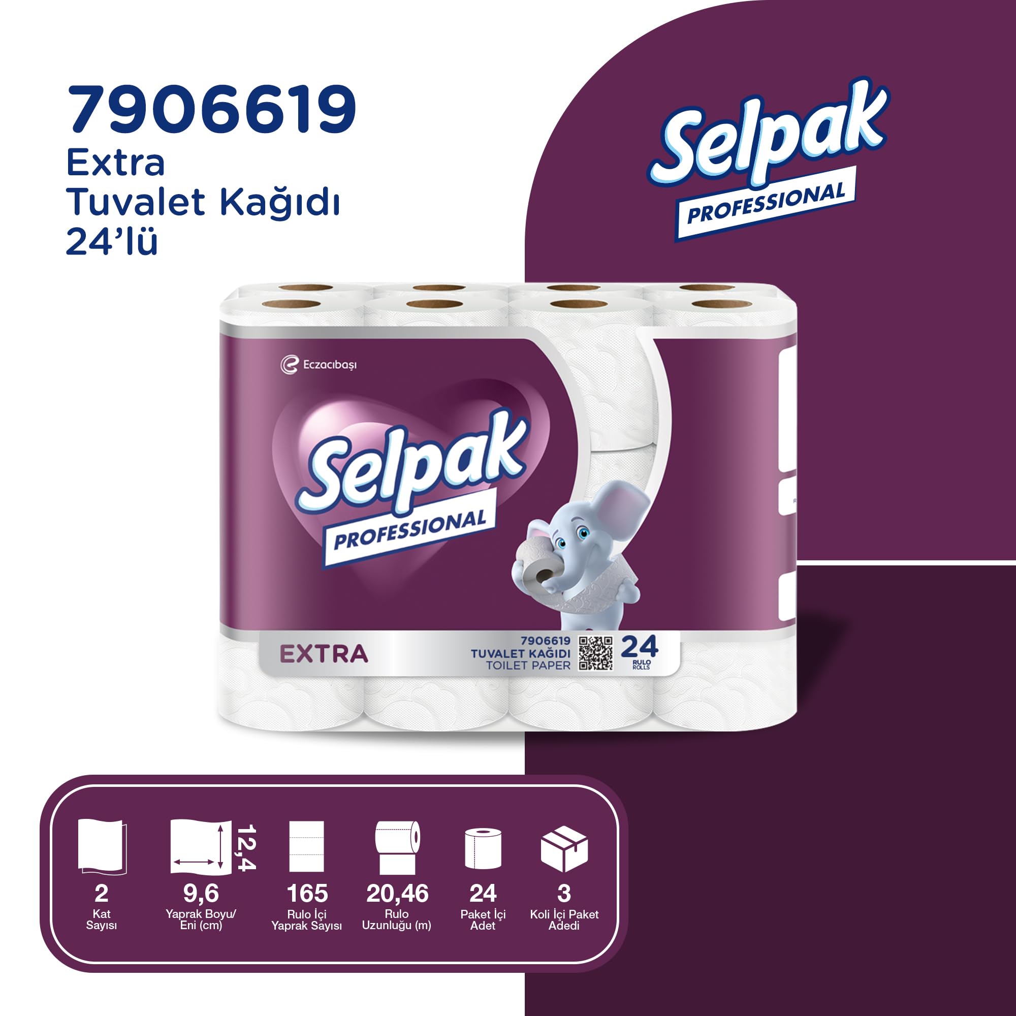Selpak Professional Extra Tuvalet Kağıdı, 24 Rulo