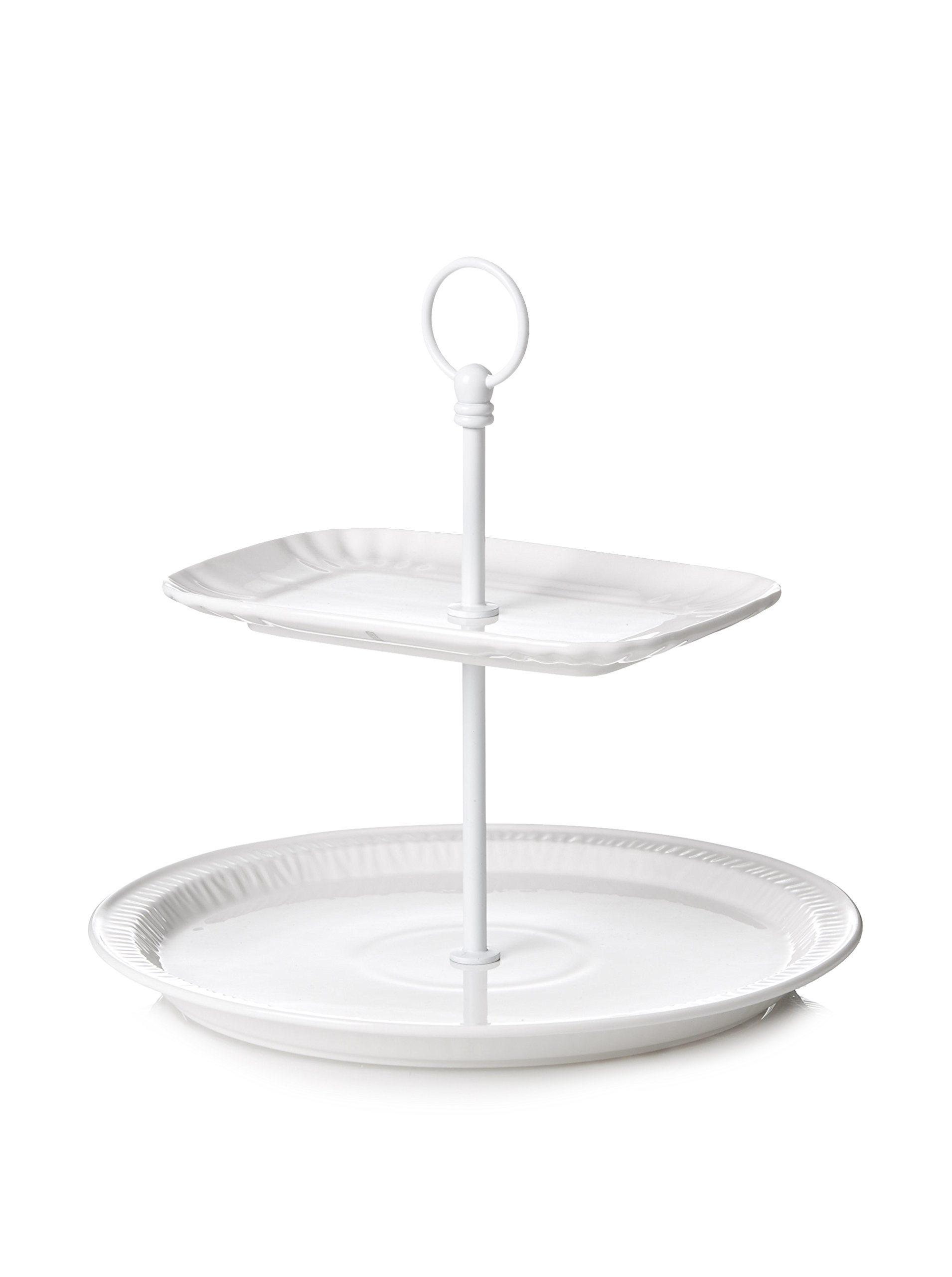 Etażerka z porcelany, Ø 28 cm, wysokość 25,5 cm.