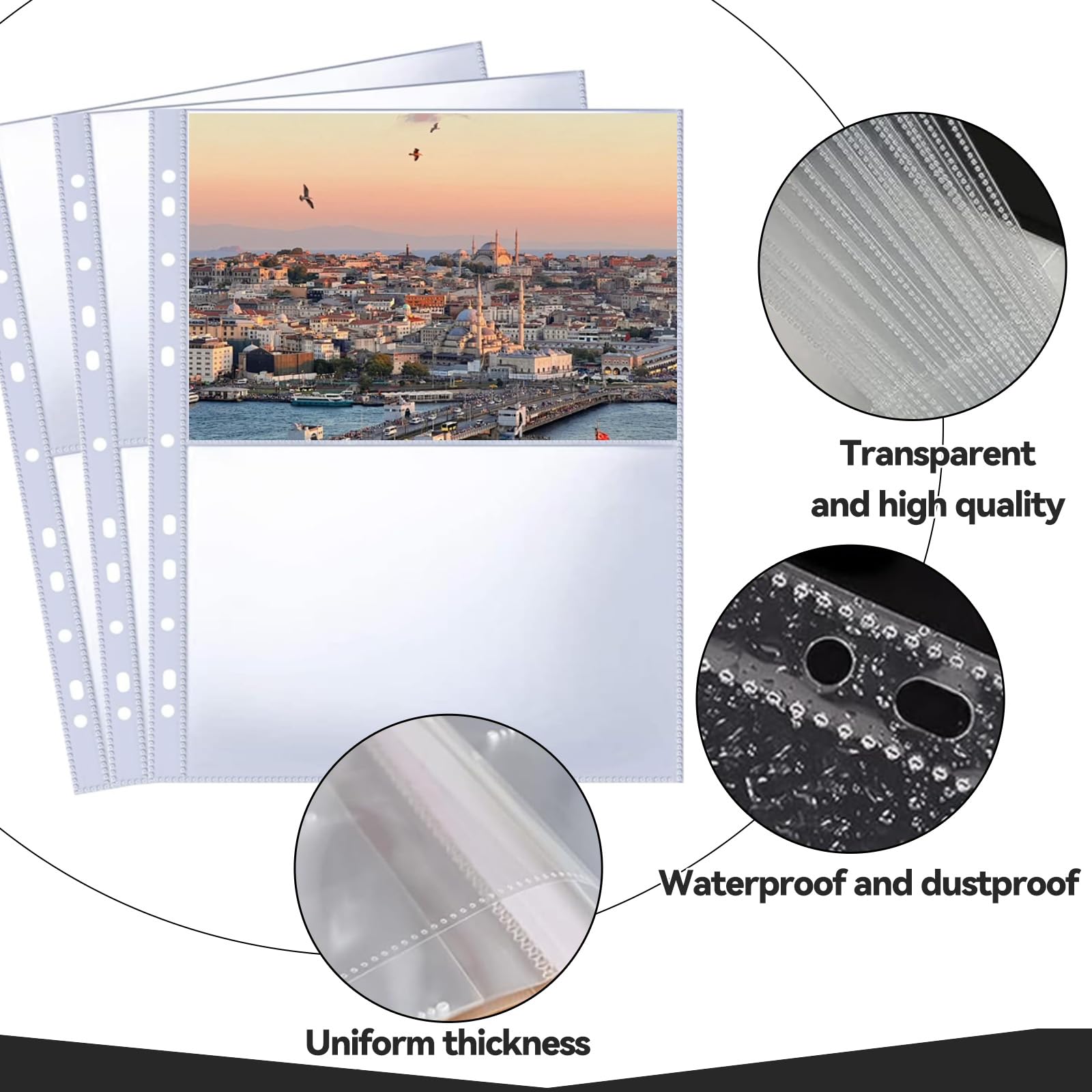 Xiciki 30 Pack 60 Pockets Photocard Sleeves, A4 Sleeves Clear Photocard Binder - Image 3