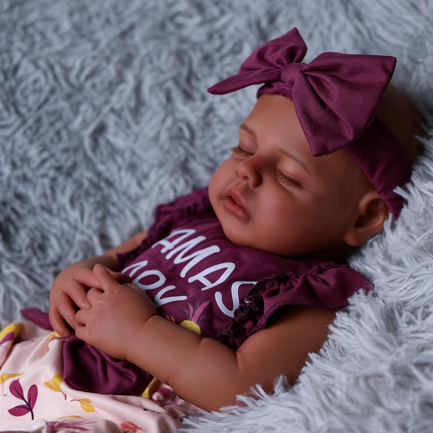 BABESIDE Black Reborn Baby Dolls, 15 Inch Realistic Cute Soft Body Realistic Baby Doll Real Life Baby Dolls with Accessories for 3  Year Old Girls Gifts, Pretend Play, Collection