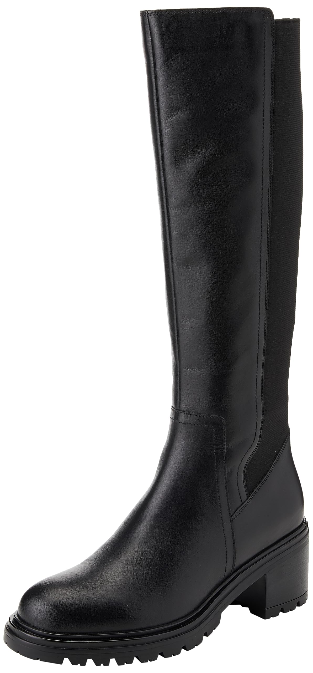 Geox Women's D Damiana Knee High Boot, Black, 2 UK