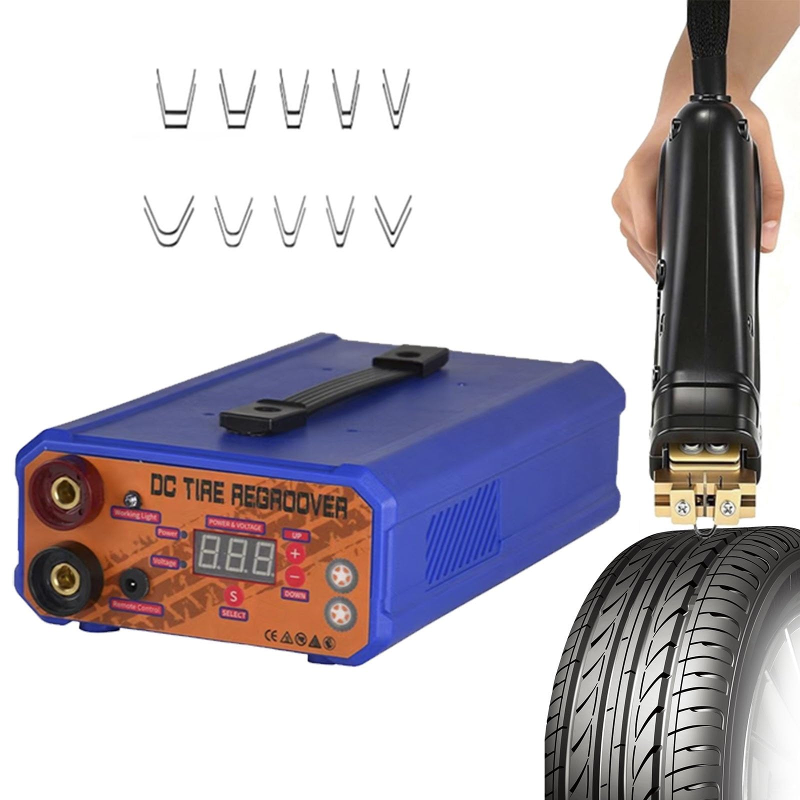 Strumento per la scanalatura dei pneumatici, 1000 W, con 20 lame U e V, temperatura regolabile, taglierina in gomma leggera per camion fuoristrada