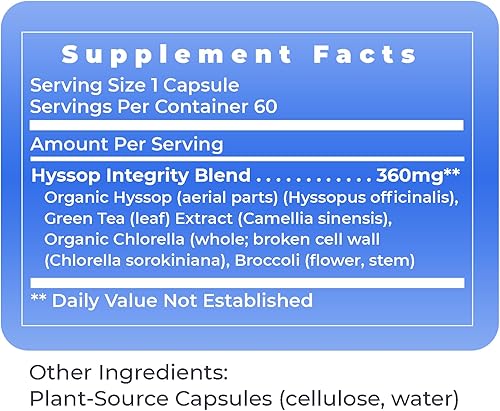 Miniatura 7 de Premier Research Labs Hyssinol - Apoya la salud del corazón - Fórmula compleja de hisopo vegano puro - Cuenta con hisopo orgánico, extracto de té