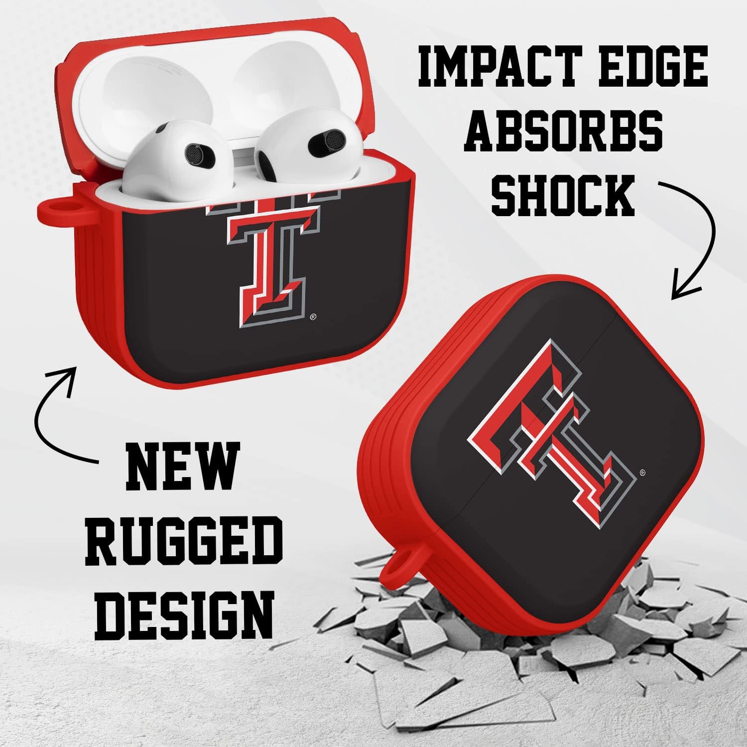 Affinity Bands Texas Tech Red Raiders HDX Case Cover Compatible with Apple AirPods Gen 3 (Classic)