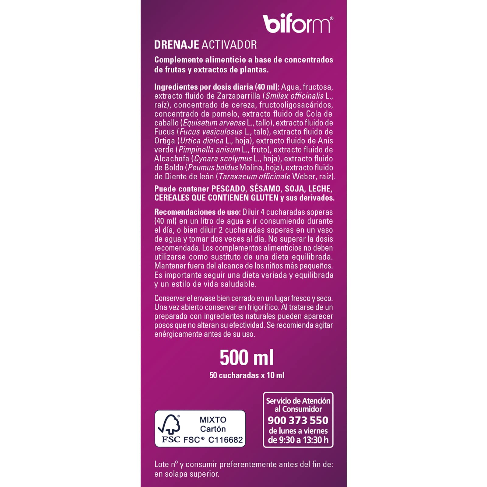 BIFORM DRENAJE ACTIVADOR 500 M