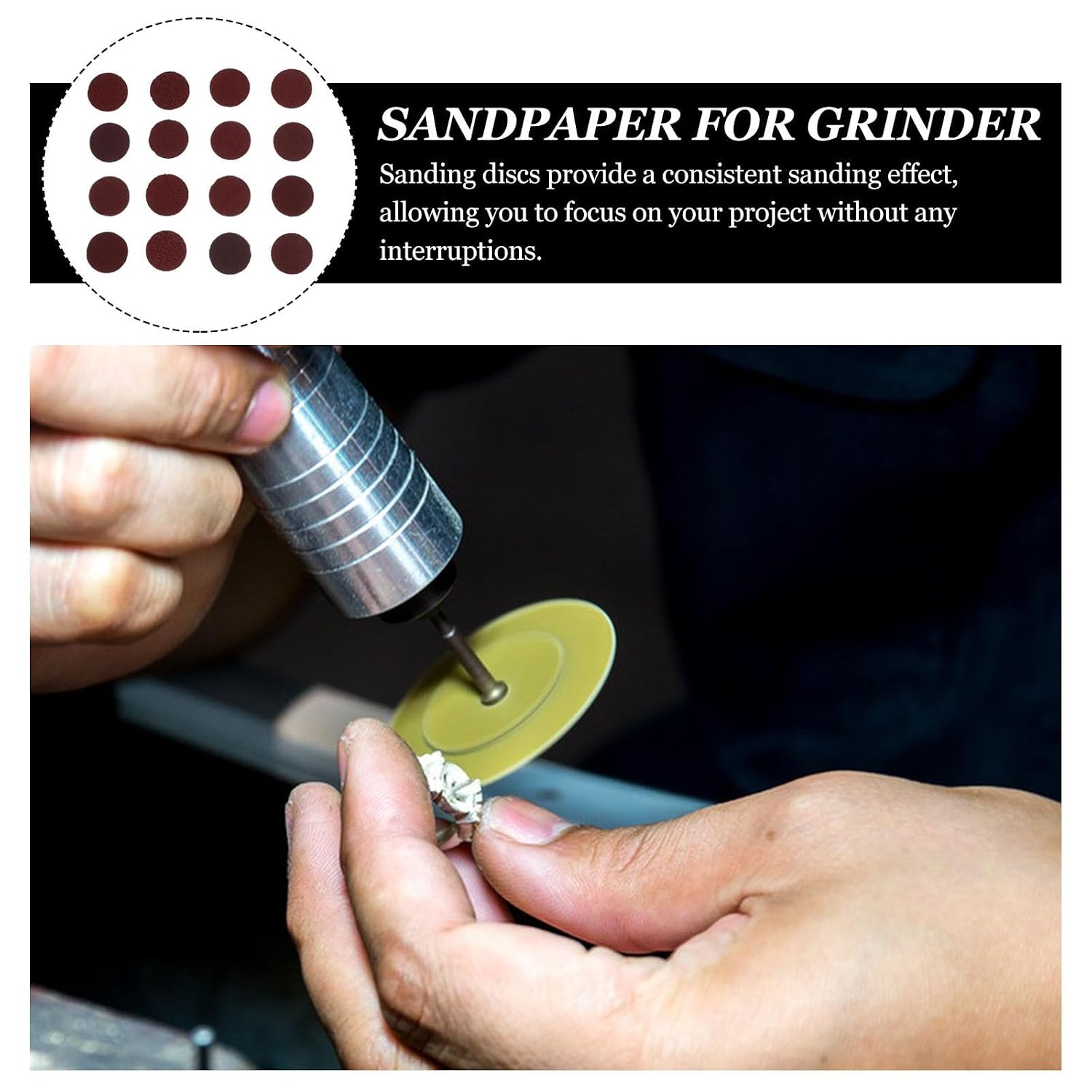 Zerodeko 160pcs Round Sanding Discs Self-Adhesive Aluminium Oxide Sandpaper Pads for Efficient Coarse Grinding and Polishing with Flocking Material Suitable for Woodworking and Furniture