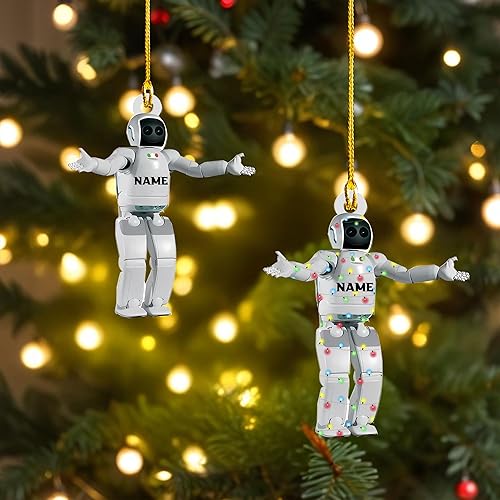 Miniatura 23 de Adorno de robot personalizado 2024, adornos de robot para árbol de Navidad, adorno de robótica, decoración colgante para árbol de Navidad (Robot14)