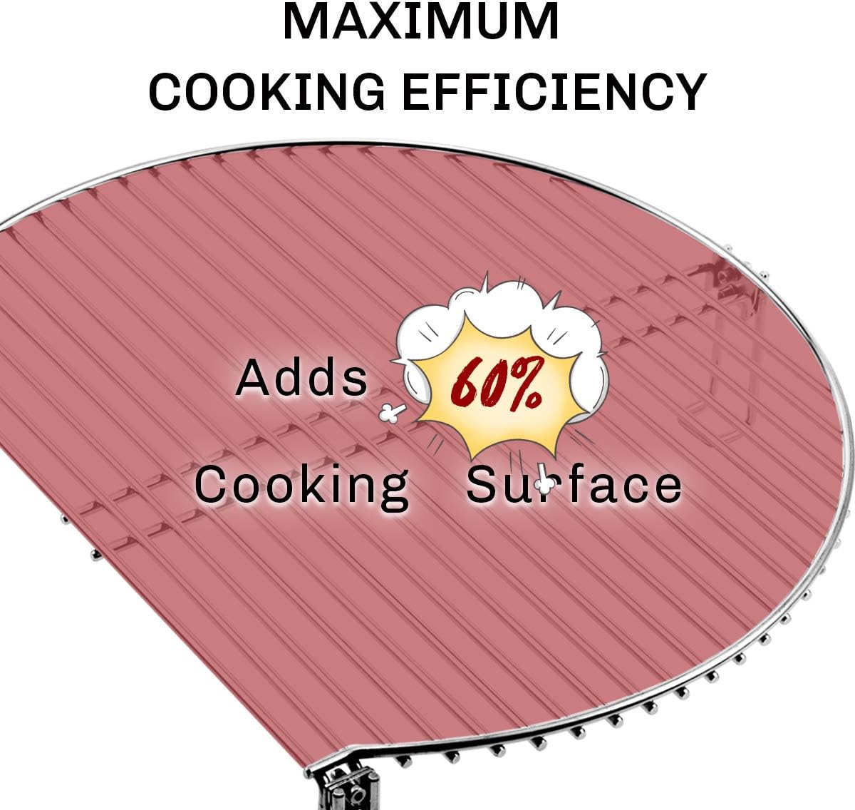 Grill Expander Rack Stack Rack - Stainless Expansion Grilling Rack, Eggspander Large & X-Large Big Green Egg, Kamado Classic Accessories, Adds 60% More Extra Grilling Space