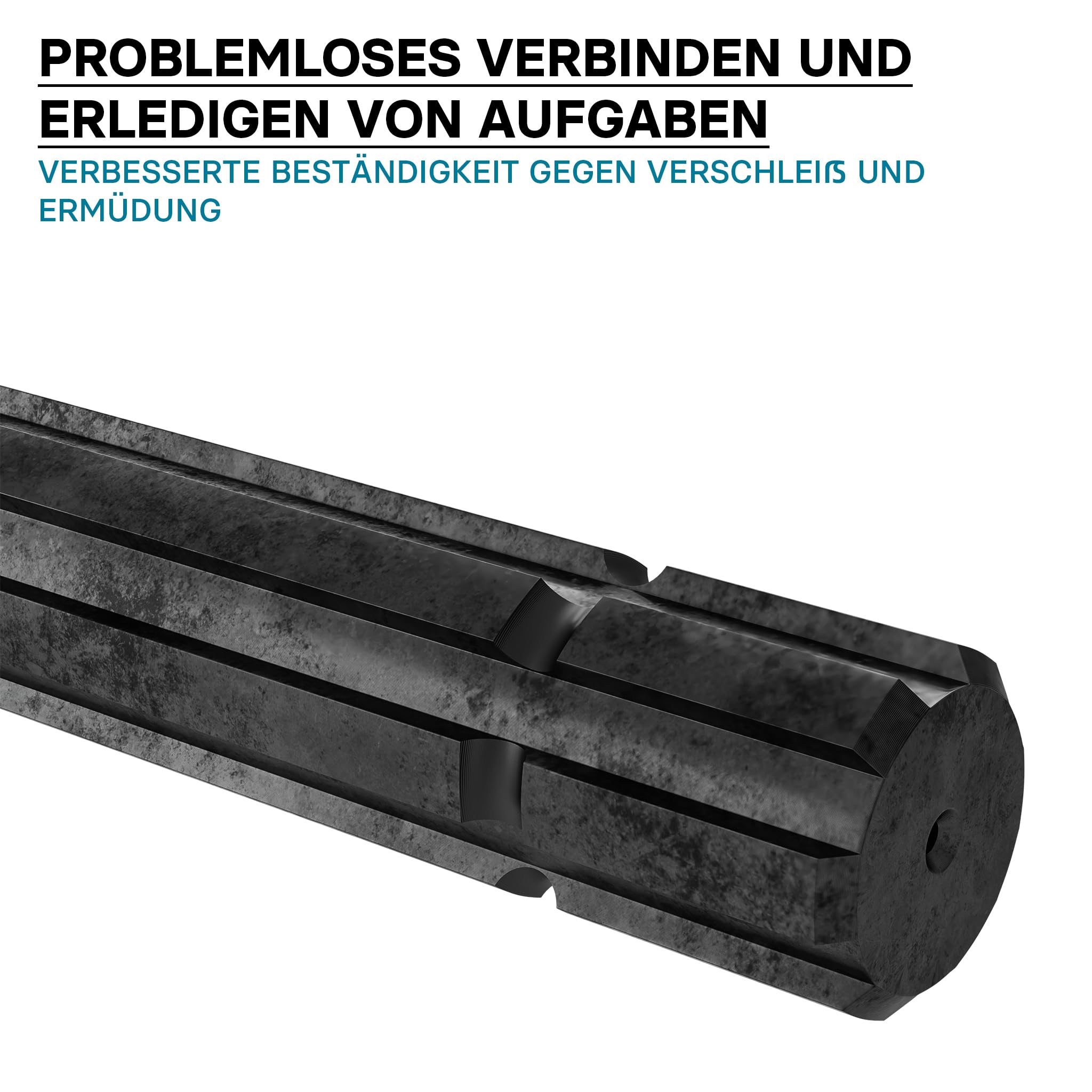 Wiltec Zapfwellen Keilwelle BT1 300 mm Vielkeilwelle für PTO-Shaft mit 1 3/8" Z6 6 Zähne Traktor Anbaugerät