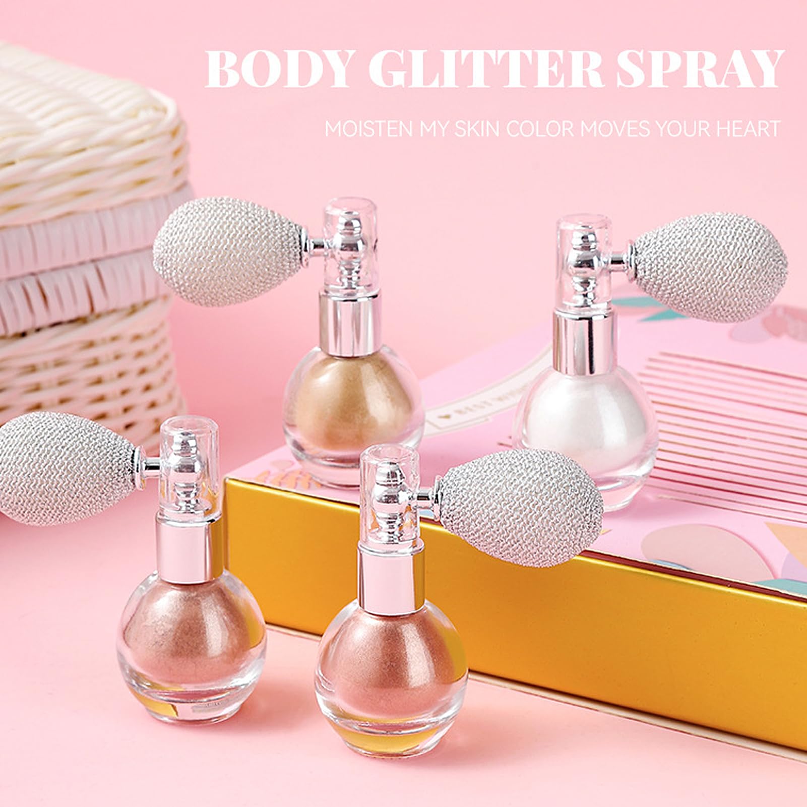 3 colori spray glitterato in polvere sfusa, lucido ad alta brillantezza, per capelli, viso, corpo, cosmetico