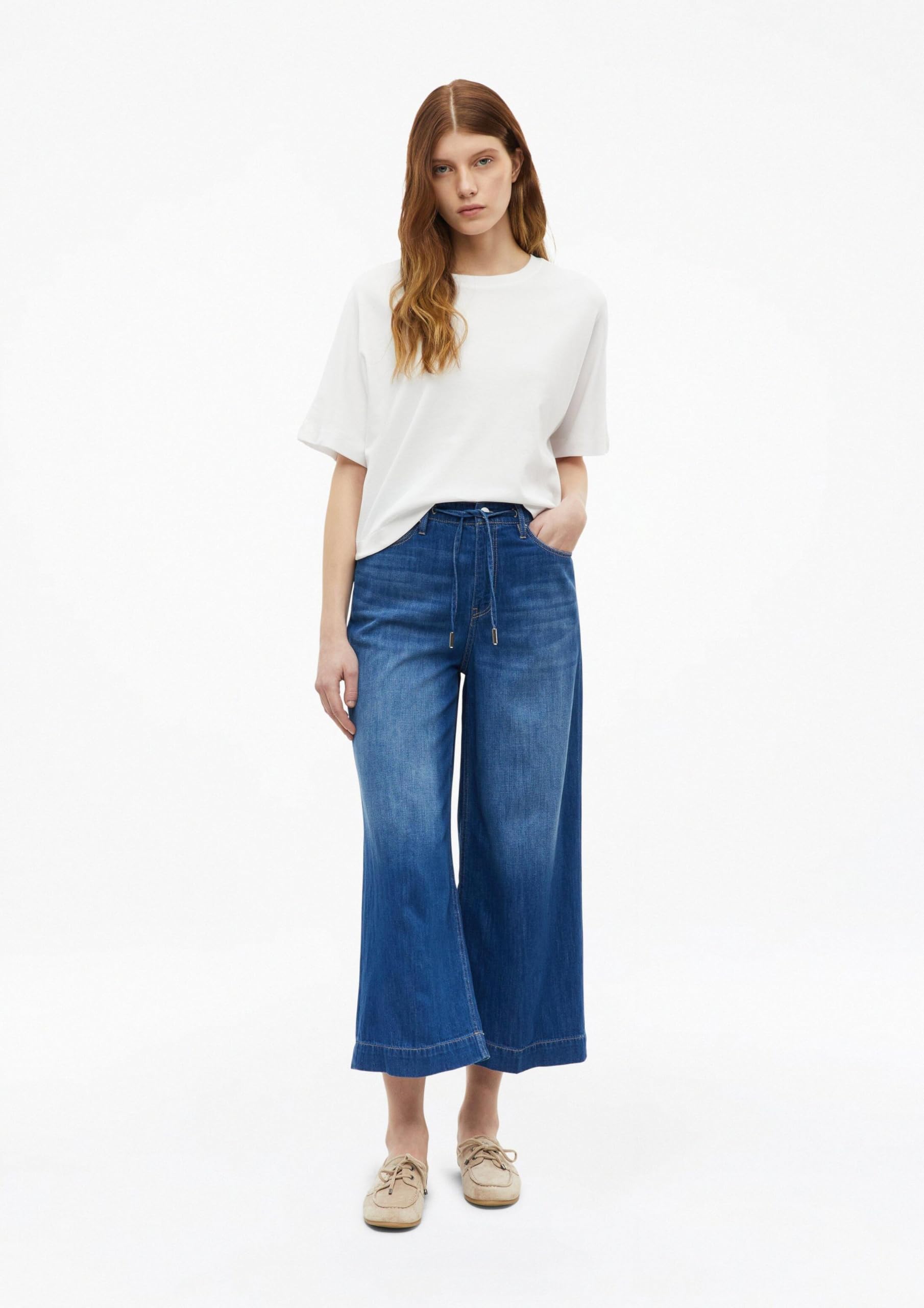 s.Oliver Damen Culotte-Jeans – High Rise, Wide Leg, 5-Pocket