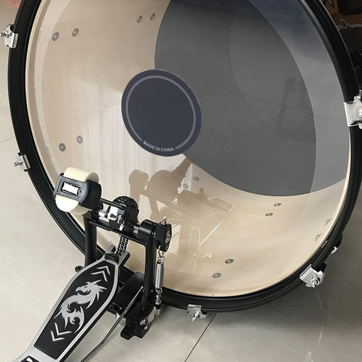 Surf Turtle 2Pcs Black Self-Adhesive Single Pedal Drumhead Patches image 5