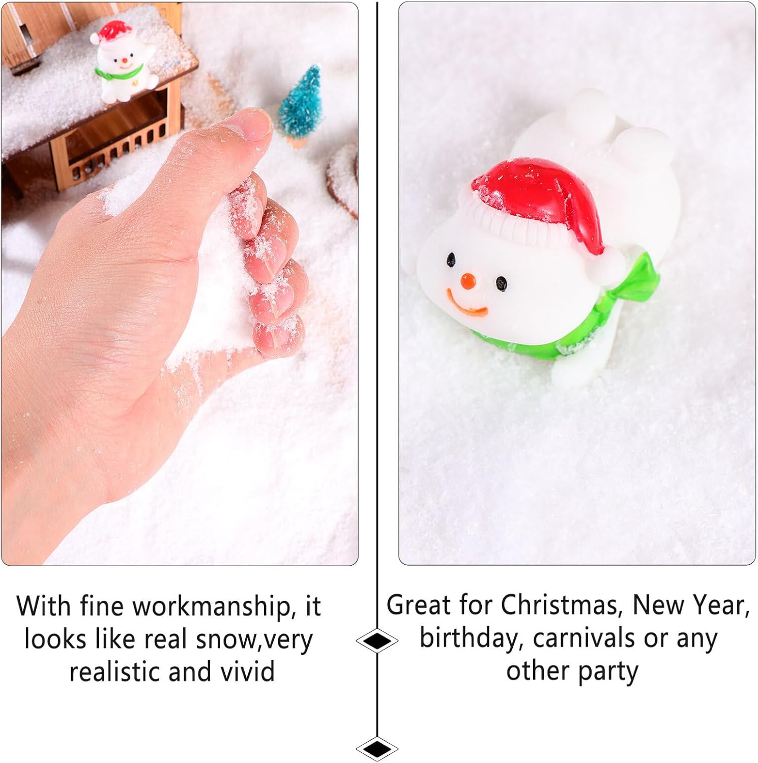 SUPVOX Artificial Snow Powder 500g Christmas Fake Snow for Holiday Decoration DIY Snowflake Flocking Powder Suitable for Window Display and Seasonal Home Decor