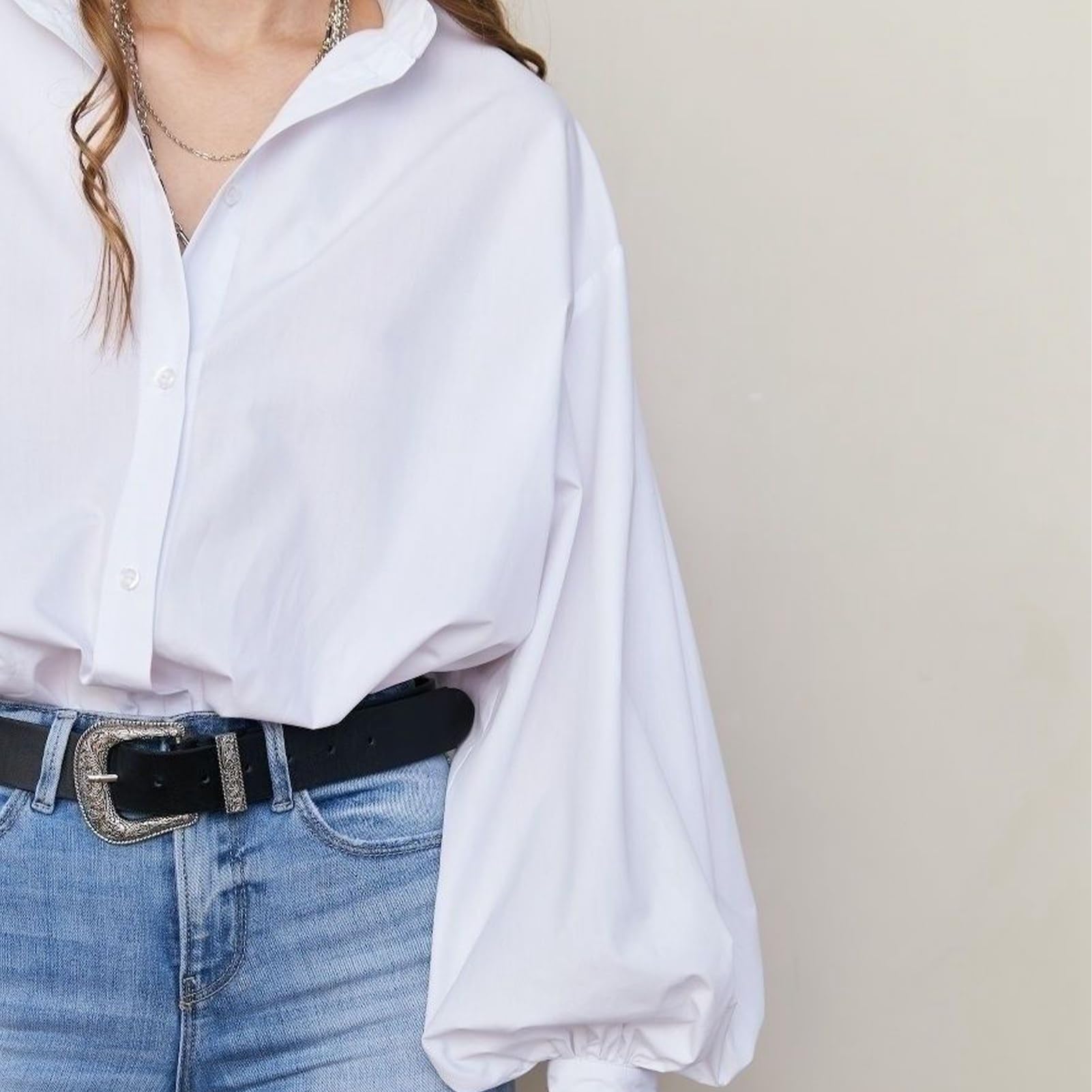 Camicia da Donna, Camicetta da Shopping da Donna a Manica Lunga Lanterna per Donna (#2)
