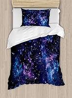 Vista 288 de Ambesonne Juego de funda de edredón de baloncesto, silueta de jugador de baloncesto, promoción de campeonato de competencia de atleta, juego de ropa