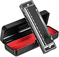 Gaita de Boca Diatônica Harmônica, Harmonica Boca Órgão 10 Furos C Chave com Capa, Mini Órgão de Boca de Gaita, Instrumento Musical de Órgão com Boca
