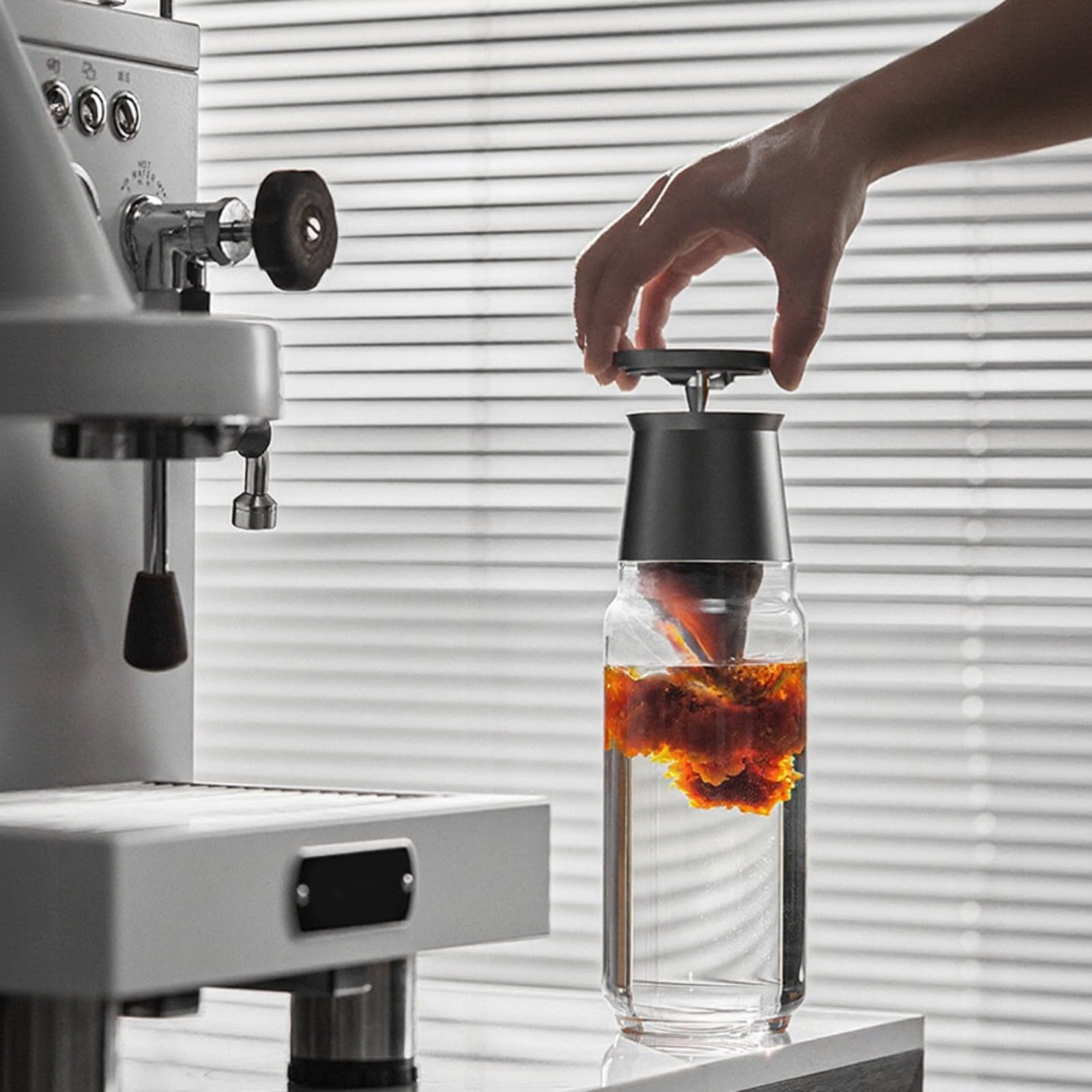 Dosificador manual de café, Para máquina espresso, 58Mm Aleación de aluminio polvo Receptor taza, Herramienta de dispensación de precisión para el hogar para la estación de elaboración de