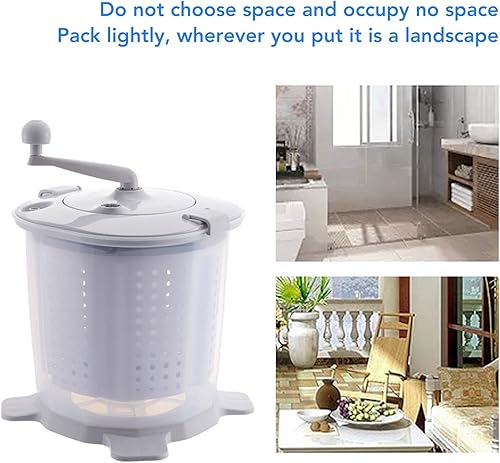 Miniatura 2 de Portátil Compacto Mini Lavadora Manivela Lavadora Manual Lavadora Para Dormitorio Apartamento Camping Nórdico Gris