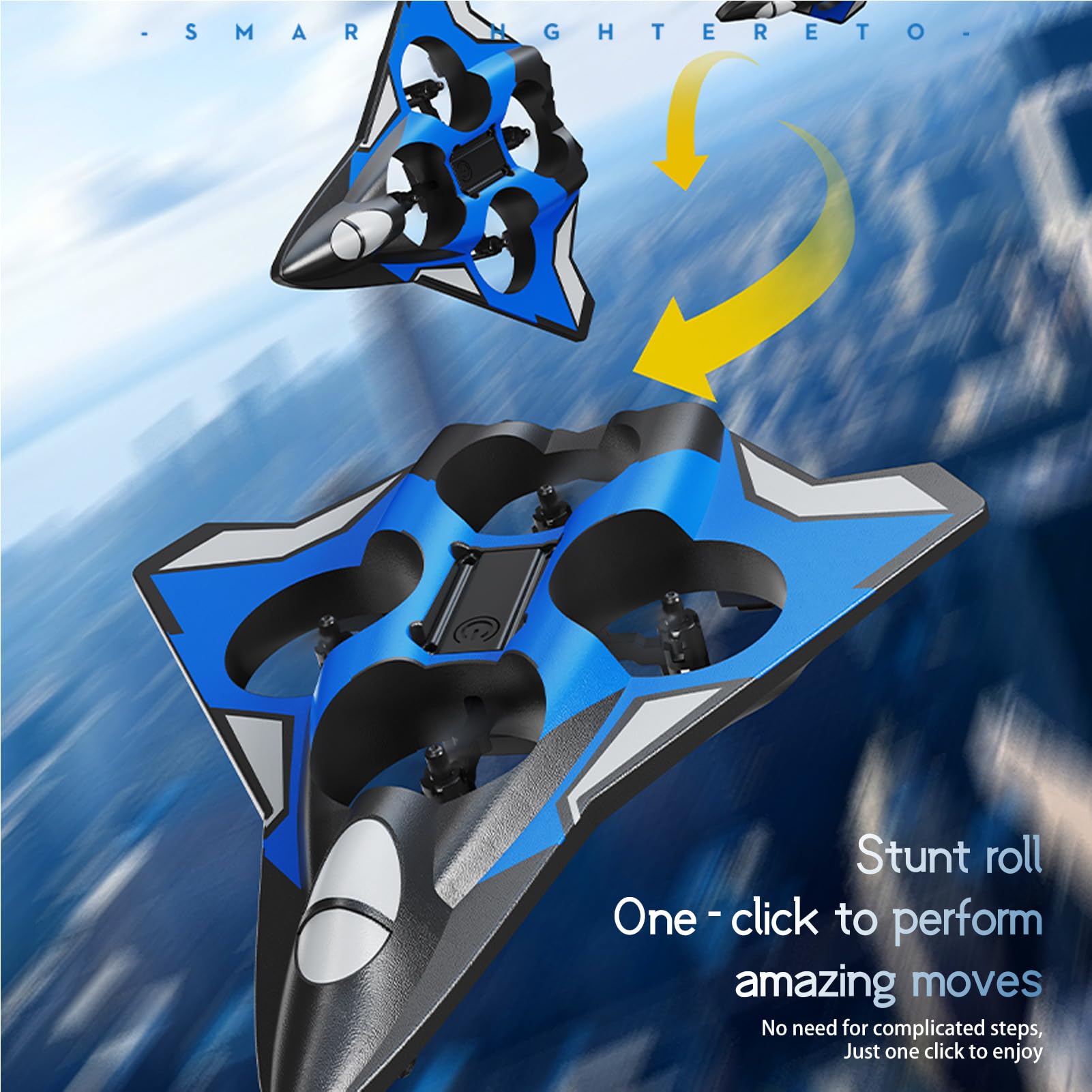 Dilwe Avion RC 2,4 G, Avion télécommandé en Mousse EPP avec Maintien D'altitude Barométrique, Atterrissage à Décollage à Une Touche, 360 Retournements, 3 Modes de Vitesse, pour Les (Blue)