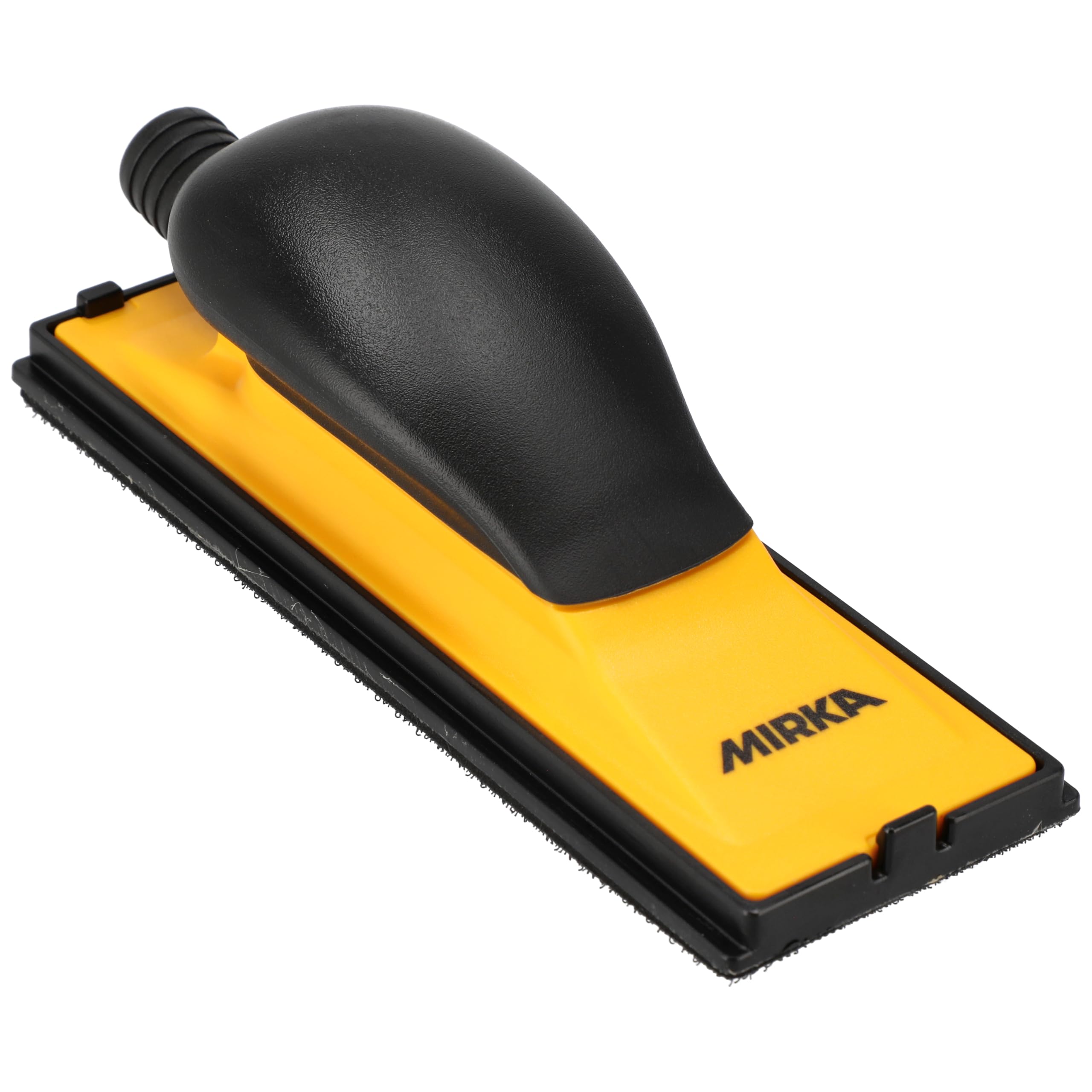 Mirka Handblock Kit/Levigatrice manuale con accessori convessi e concavi/per nastri abrasivi 70x198 mm con fissaggio a velcro + 40 nastri abrasivi Abranet, tubo di aspirazione da 4 m, adattatore