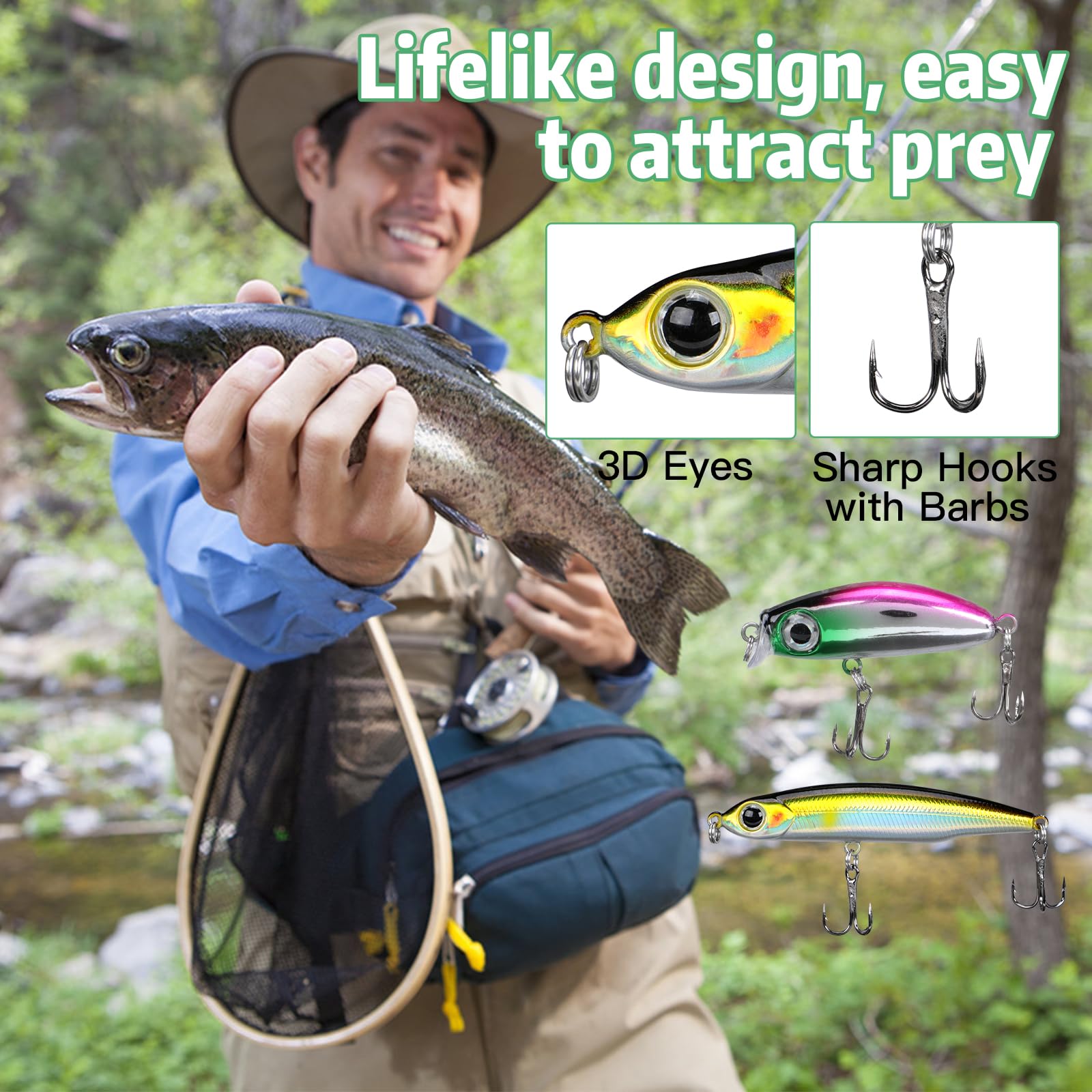 Leurres de Pêche Kit, 114 Pièces Fishing Lures kit de Peche, Spinnerbaits, Plastique vers, Kit d'appâts de Pêche Portable avec Boîte, Fête des Pères Idée Cadeau Homme, Cadeau Papa Leurres de Pêche Kit, 114 Pièces Fishing Lures kit de Peche, Spinnerbaits, Plastique vers, Kit d'appâts de Pêche Portable avec Boîte, Fête des Pères Idée Cadeau Homme, Cadeau Papa