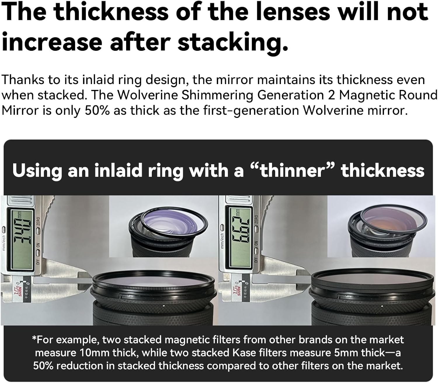 Kase 55mm KW Revolution Plus MCUV Magnetic Slim UV Filter, HD Optical Glass, Double-Sided Waterproof & Scratch-Resistant, 1-Second Snap-on for Canon Nikon Sony Lens (with Inlaid Ring)