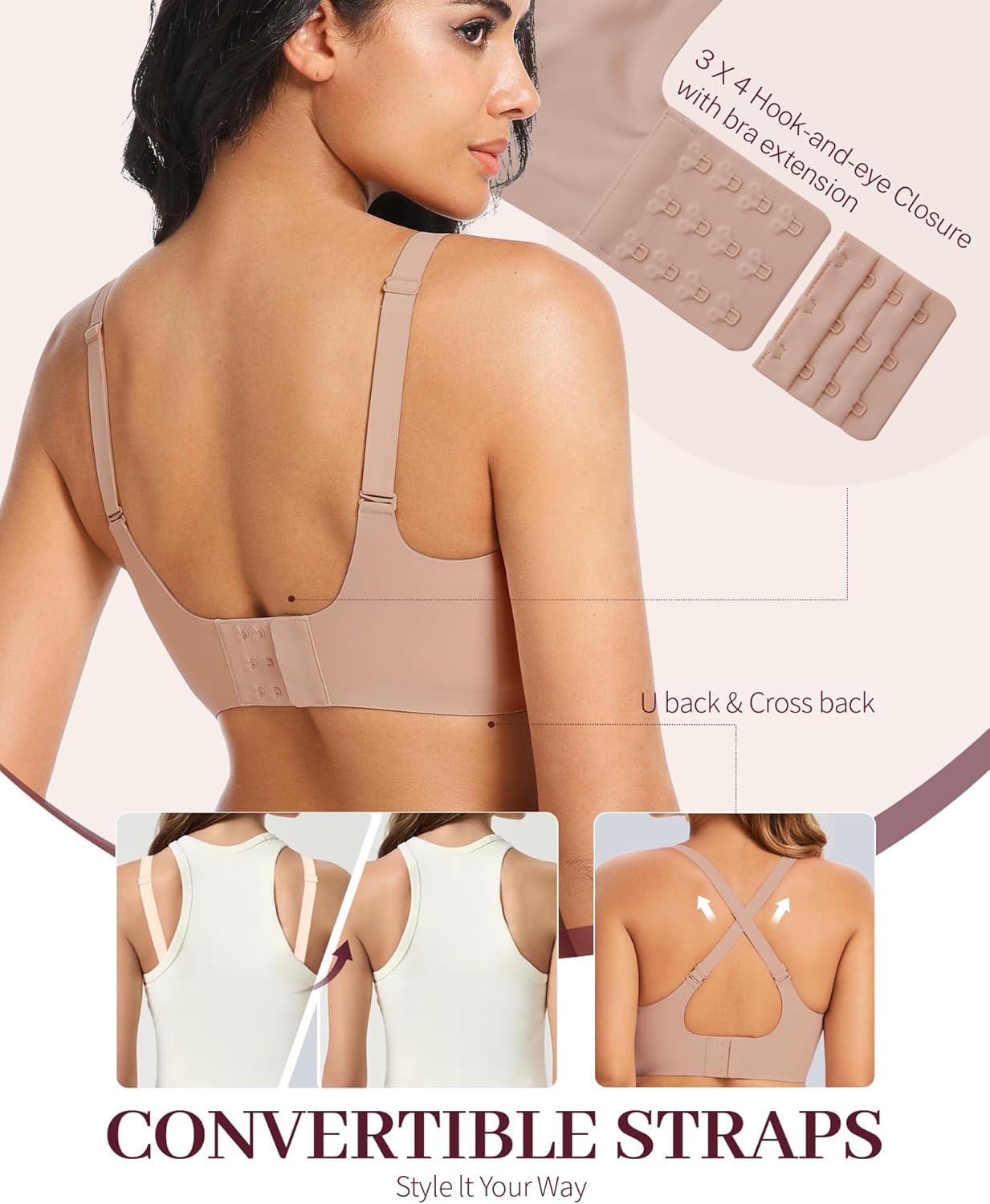 Gailife Bras for Women No Underwire Jelly Bras Wave Wireless Bras Seamless Full Coverage Bralettes Everyday Bras - Image 6