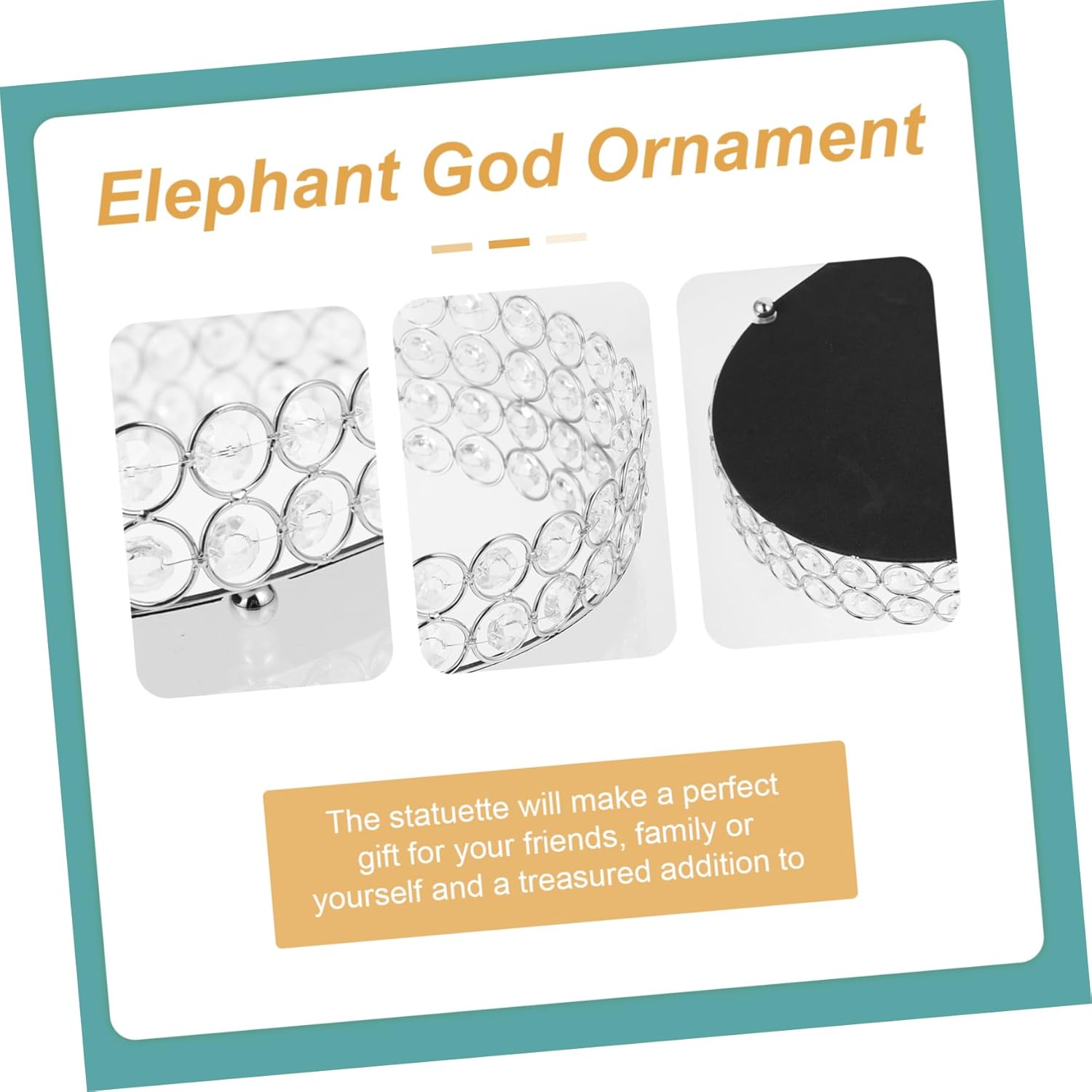 Healifty Oval Iron Art Jewelry Tray Decorative Crystal Storage Holder Practical Organizer for Necklaces Rings Desktop Display Home Decor