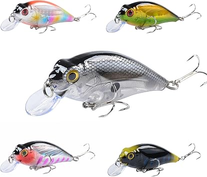 5 Pcs Suspending Fishing Crankbaits Crank Baits Jerkbaits Minnow Lures Kit, Crank Bait with Rattling Beads,as Long Cast Zigzag Swimbaits for Bass Trout etc Freshwater Saltwater 47