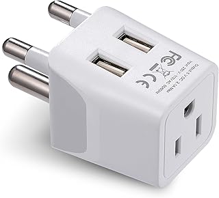 Ceptics Canada to South Africa, Botswana, Namibia Travel Adapter (Type M) - Dual USB - Charge your Cell Phone, Laptops, Tablets - Grounded (CTU-10L)