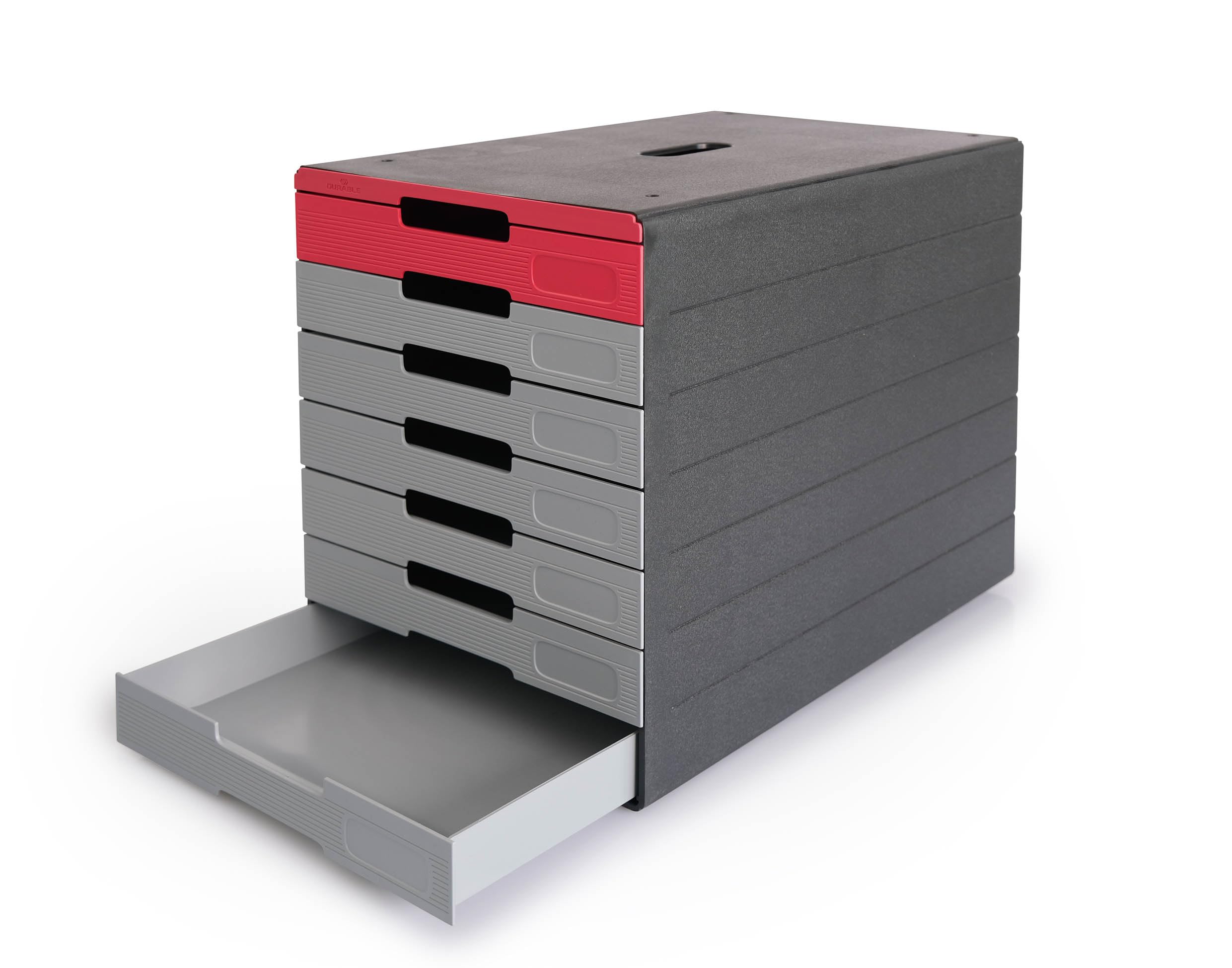 Durable pudełko z szufladami (Idealbox Pro) 7 przegródek, czerwone, 776303