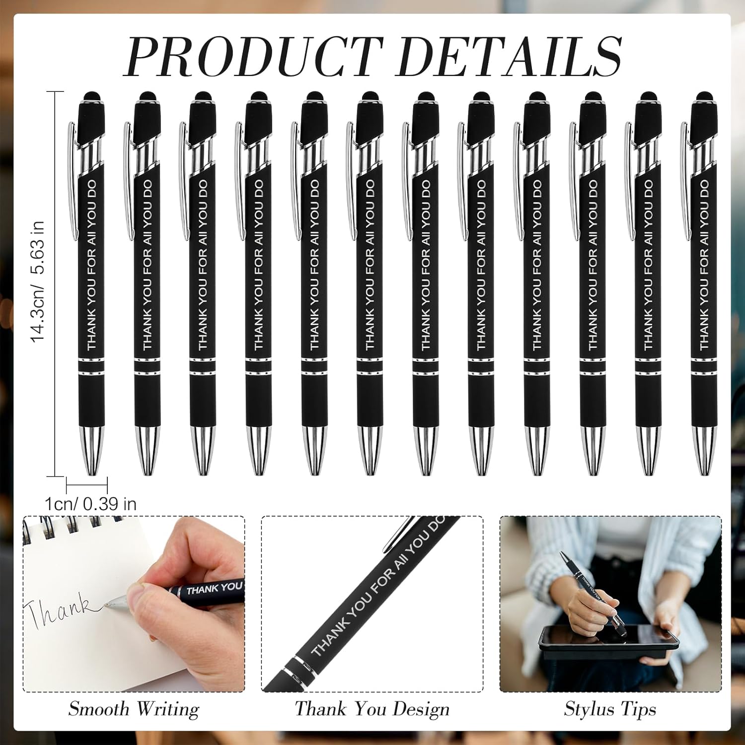 ANPHILE Employee Appreciation Gifts Bulk, 24 Pack Thank You Gifts for Coworkers Staff Teachers Nurses Volunteers Includes Inspirational Keychains Pens Thank You Cards and Organza Gift Bags