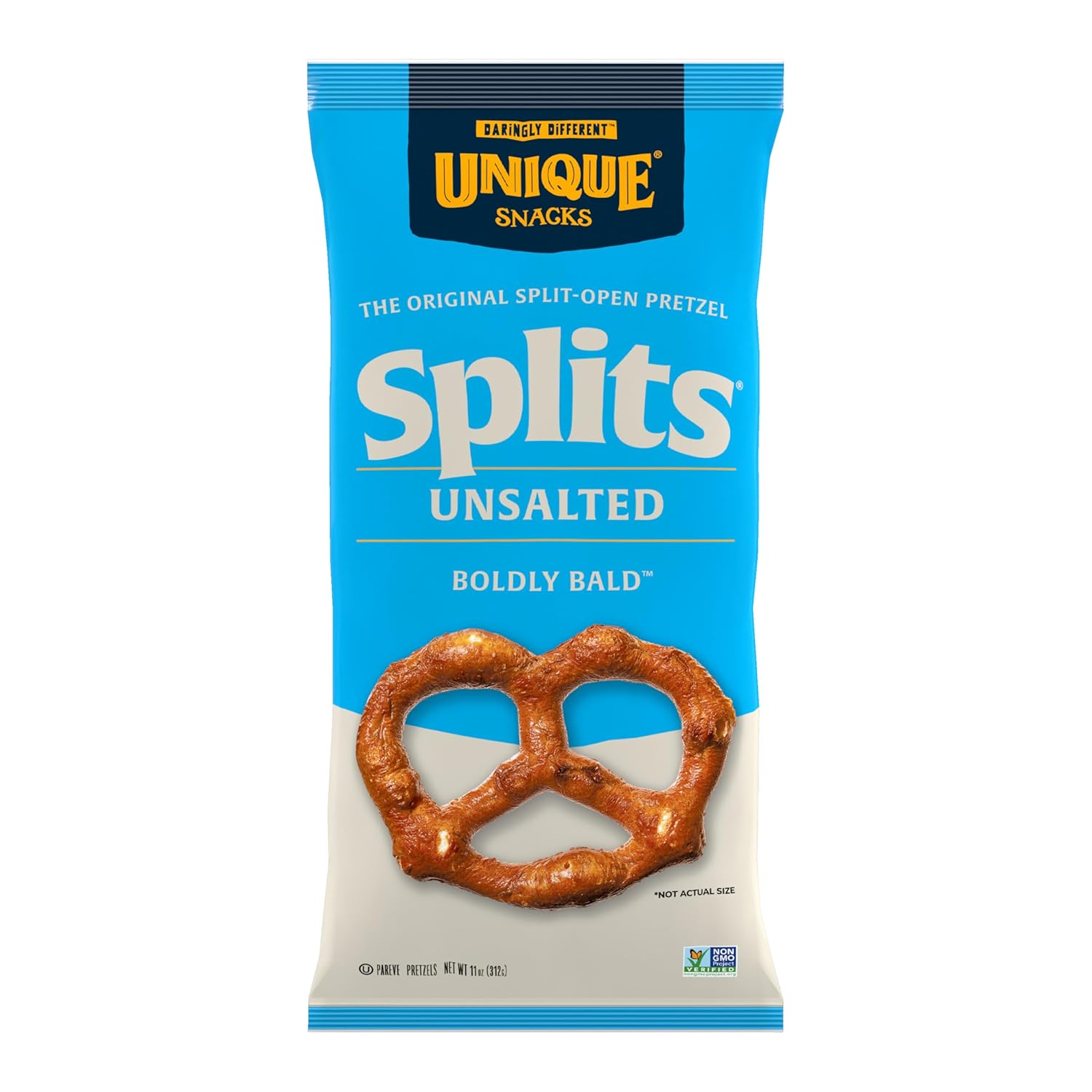 Unique Snacks Unsalted Splits, Delicious, Vegan, Homestyle Baked, Certified OU Kosher and Non-GMO, 11 Ounce Bag (Pack of 12)